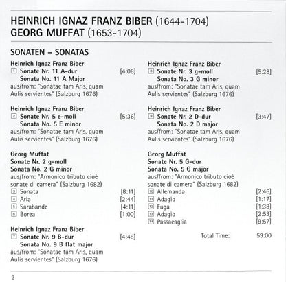 Heinrich Ignaz Franz Biber / Georg Muffat - Freiburger BarockConsort : Sonatas (CD, RE)