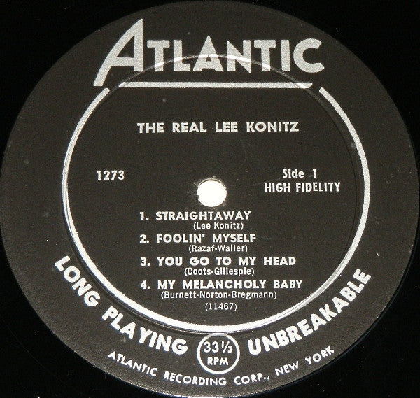 Lee Konitz : The Real Lee Konitz (LP, Album, Mono)