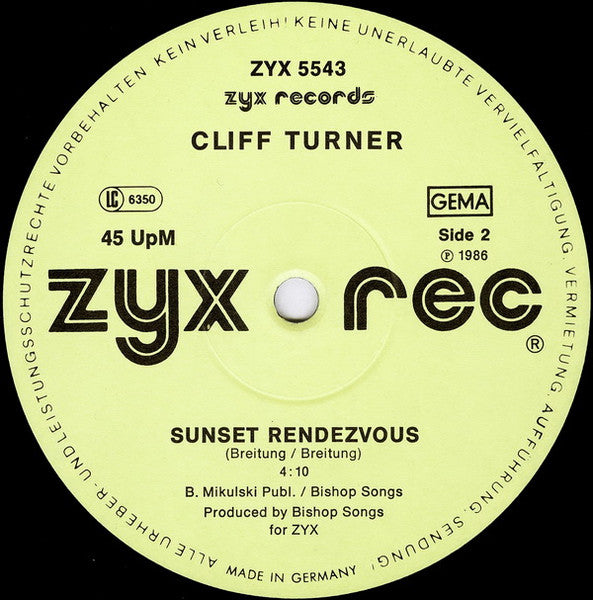 Cliff Turner : Moonlight Affair (12", Maxi)