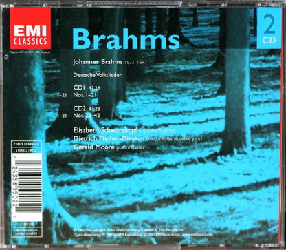 Brahms* - Elisabeth Schwarzkopf, Dietrich Fischer-Dieskau, Gerald Moore : Deutsche Volkslieder (2xCD)