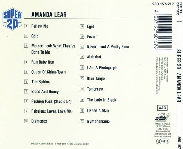 Amanda Lear : Super 20 (CD, Comp)