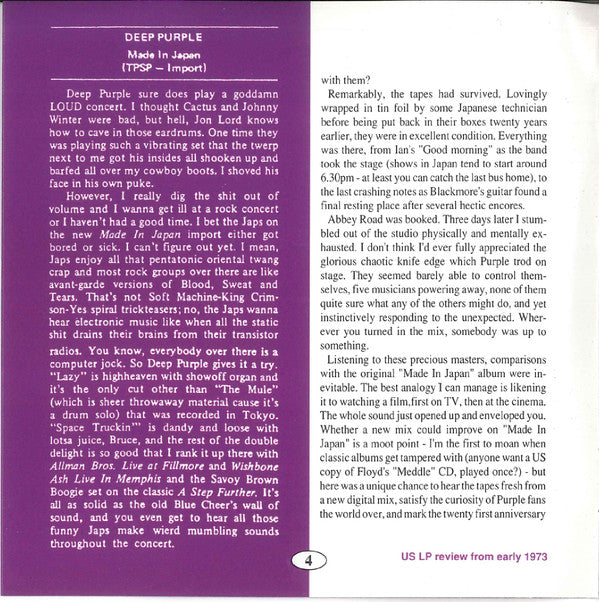 Deep Purple : Live In Japan (3xCD, Album, RE)