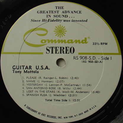 Tony Mottola : Guitar U.S.A. (LP, Album, RE)