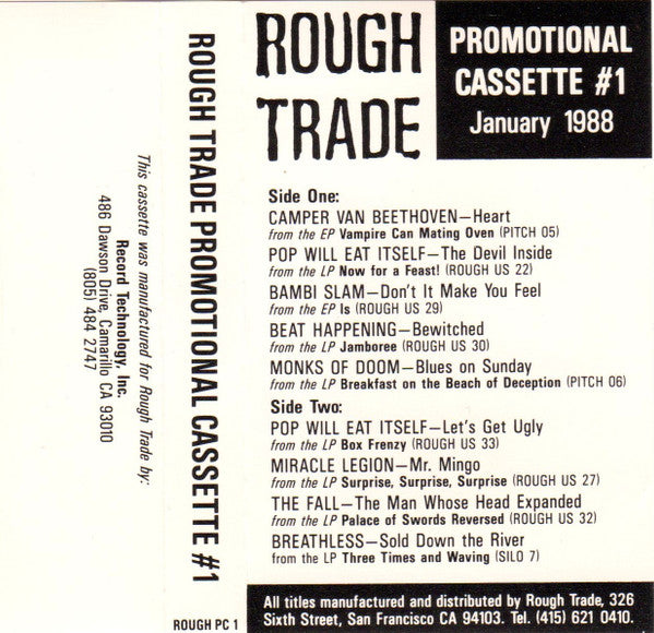 Various : Rough Trade Promotional Cassette #1 January 1988 (Cass, Promo)