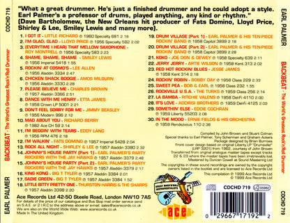 Earl Palmer : Backbeat The World's Greatest Rock 'N' Roll Drummer (CD, Comp)