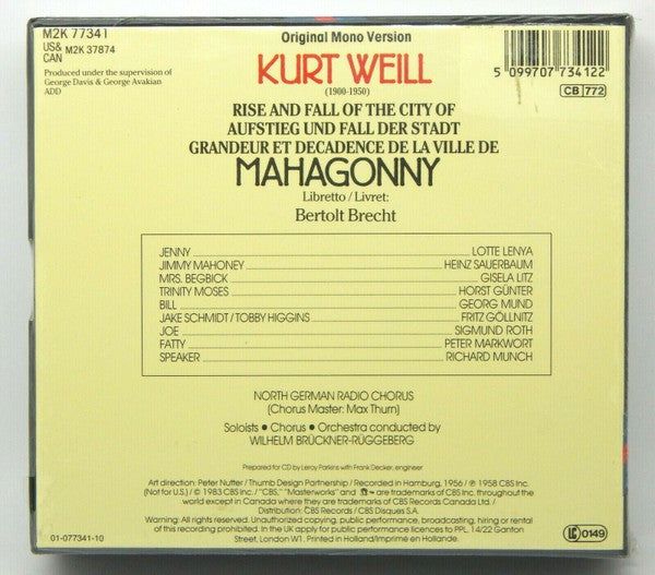 Weill* : Mahagonny (2xCD, Mono, RE + Box)