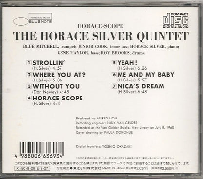 The Horace Silver Quintet : Horace-Scope (CD, Album, RE)