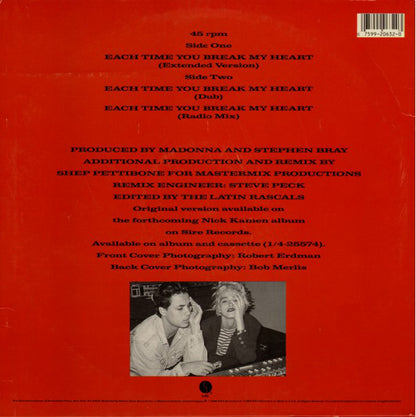 Nick Kamen : Each Time You Break My Heart (12", Maxi)