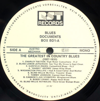 Various : The Greatest In Country Blues (1927-1956) (3xLP, Mono + Box, Comp)