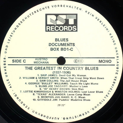 Various : The Greatest In Country Blues (1927-1956) (3xLP, Mono + Box, Comp)
