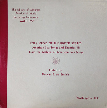 Various : American Sea Songs And Shanties (II) (LP, Comp, Red)