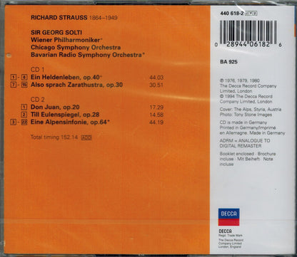 Richard Strauss - Georg Solti : Also Sprach Zarathustra • Ein Heldenleben • Eine Alpensinfonie • Don Juan • Till Eulenspiegel (2xCD, Comp, RM)