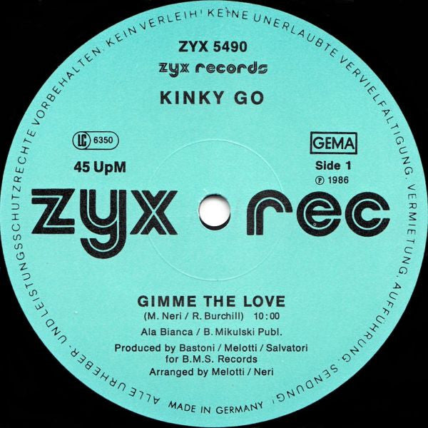 Kinky Go : Gimme The Love (12", Maxi)