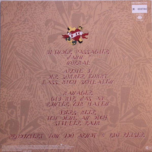 Rio Reiser : Blinder Passagier (2xLP, Album, Promo)