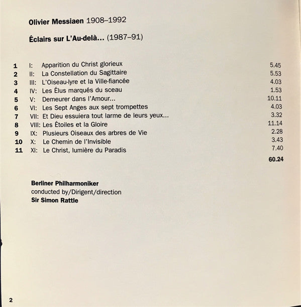 Olivier Messiaen - Berliner Philharmoniker, Simon Rattle* : Éclairs Sur L'Au-delà... (CD, Album)
