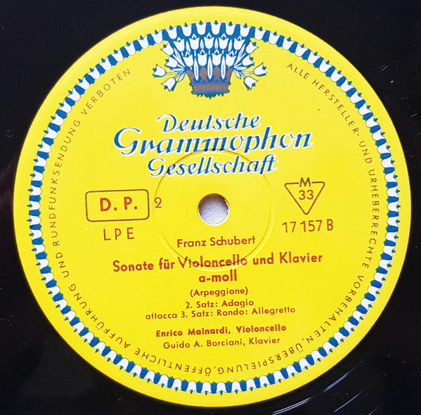 Enrico Mainardi, Guido A. Borciani, Franz Schubert : Suite Fur Violoncello Und Klavier A-moll (Arpeggione) (10", Mono)