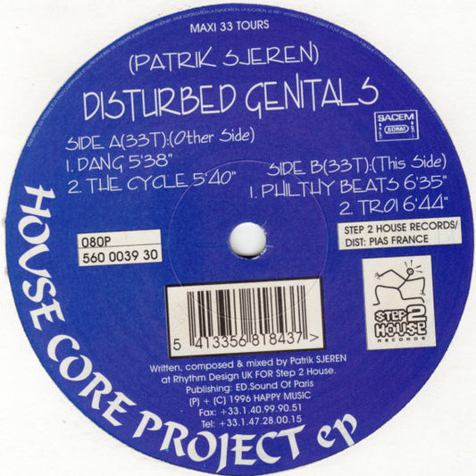 Disturbed Genitals : House Core Project EP Vol. 1 (12", EP)