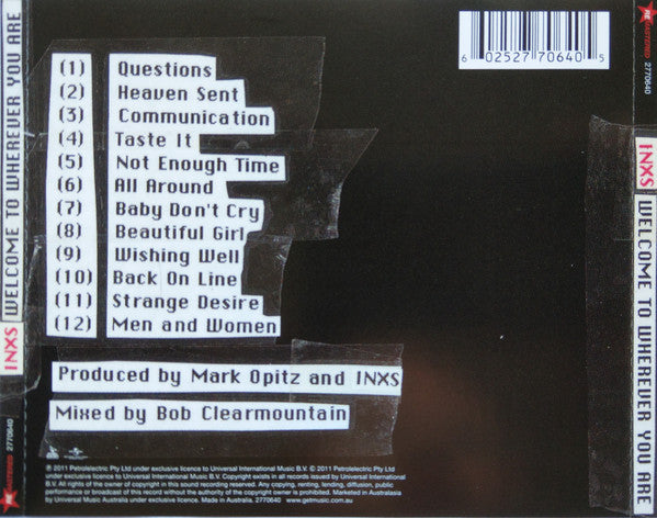 INXS : Welcome To Wherever You Are (CD, Album, RE, RM)