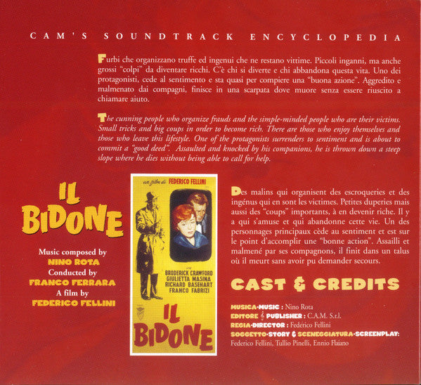 Nino Rota : Il Bidone (Original Soundtrack) (CD, Album, RE, RM)