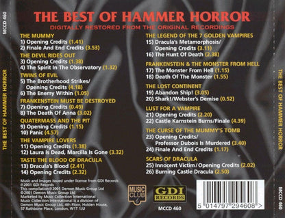 Various : The Best Of Hammer Horror (CD, Album, Comp, Mono, P/Unofficial, RM)