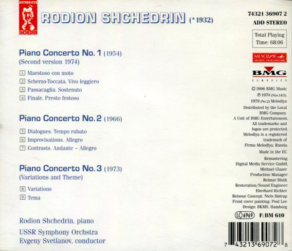 Rodion Shchedrin*, USSR Symphony Orchestra*, Evgeny Svetlanov* : Piano Concertos Nos. 1-3 (CD, Comp, RM)