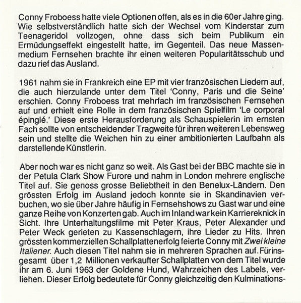 Conny Froboess : Die Singles 1961 - 1964 (CD, Comp)