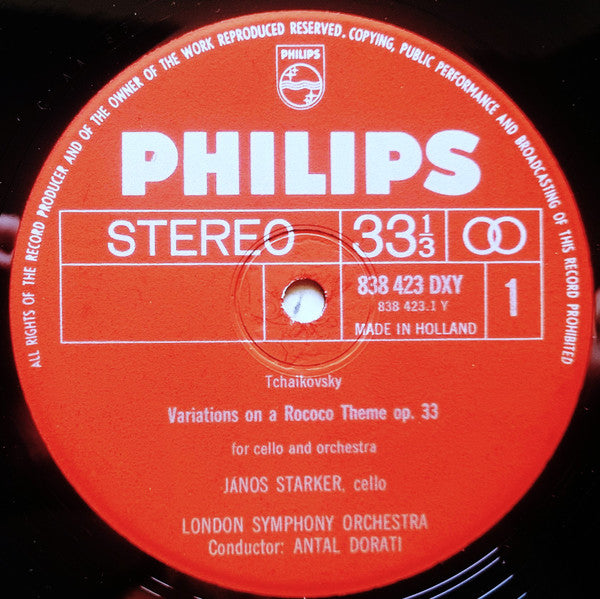 Janos Starker, London Symphony Orchestra, Antal Dorati, Pyotr Ilyich Tchaikovsky, Camille Saint-Saëns : Rokoko - Variationen / Cellokonzert Nr. 1 (LP)