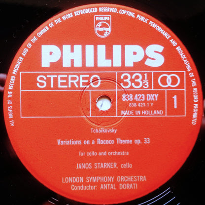 Janos Starker, London Symphony Orchestra, Antal Dorati, Pyotr Ilyich Tchaikovsky, Camille Saint-Saëns : Rokoko - Variationen / Cellokonzert Nr. 1 (LP)