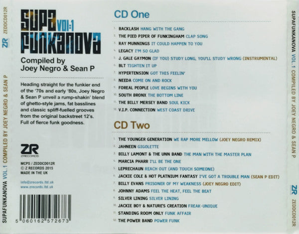 Joey Negro And Sean P* : Supafunkanova Vol:1 (Badass Funk Classics From The Disco Boogie Era) (2xCD, Comp, RE)