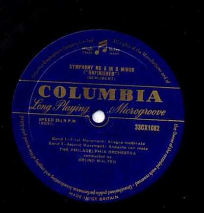 Bruno Walter cond. New York Philharmonic Symphony Orchestra* - Schubert* / Mozart* : Symphony No. 8 "Unfinished" / Symphony No. 41 "Jupiter" (LP, Album, Mono)