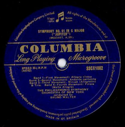 Bruno Walter cond. New York Philharmonic Symphony Orchestra* - Schubert* / Mozart* : Symphony No. 8 "Unfinished" / Symphony No. 41 "Jupiter" (LP, Album, Mono)