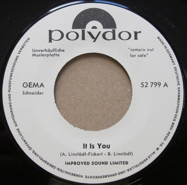 Improved Sound Ltd. : It Is You / We Are Alone (7", Single, Promo)