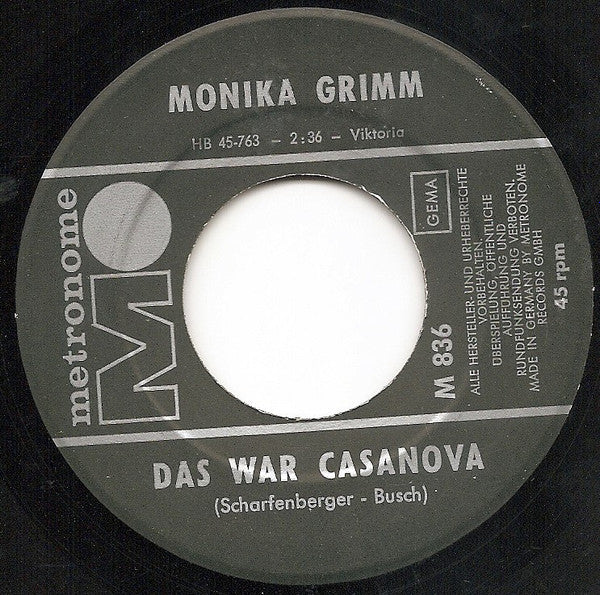 Monika Grimm : Laß Mir Den Sonnenschein (7", Single)