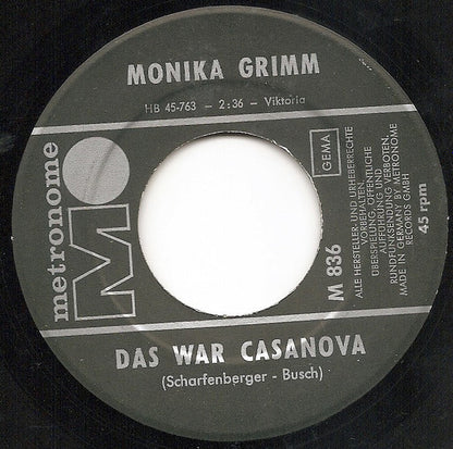Monika Grimm : Laß Mir Den Sonnenschein (7", Single)