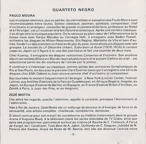 Quarteto Negro : Quarteto Negro (CD, RE)