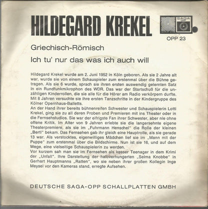 Hildegard Krekel : Griechisch-Römisch (7", Single)