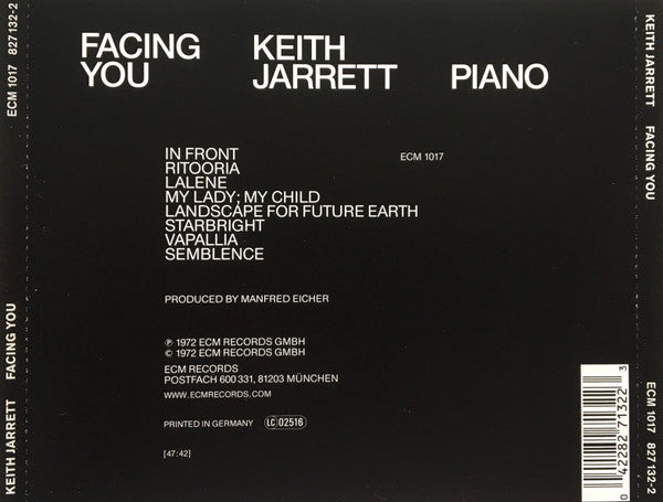 Keith Jarrett : Facing You (CD, Album, RE, RP)