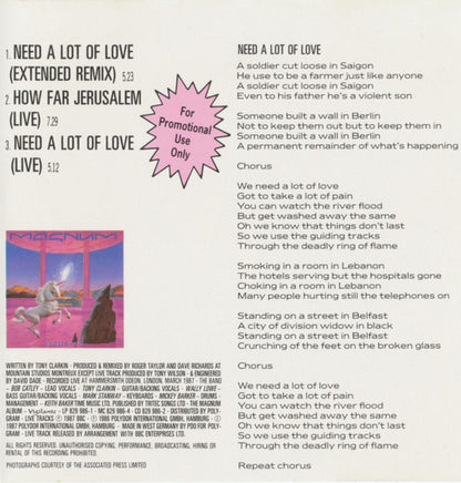 Magnum (3) : Need A Lot Of Love  (CD, Maxi, Promo)