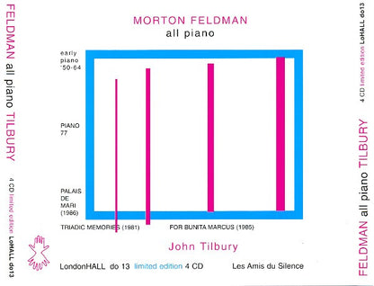 Morton Feldman - John Tilbury : All Piano (4xCD, Album, Ltd)