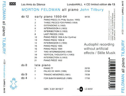 Morton Feldman - John Tilbury : All Piano (4xCD, Album, Ltd)