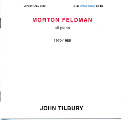 Morton Feldman - John Tilbury : All Piano (4xCD, Album, Ltd)