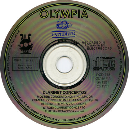Aurelian Octav Popa : Clarinet Concertos (CD, Comp)
