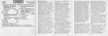 Aurelian Octav Popa : Clarinet Concertos (CD, Comp)