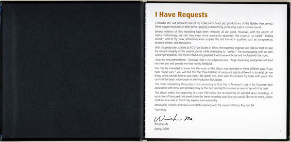 The Oscar Peterson Trio : We Get Requests (CD, Album, RE, RM, Sil)