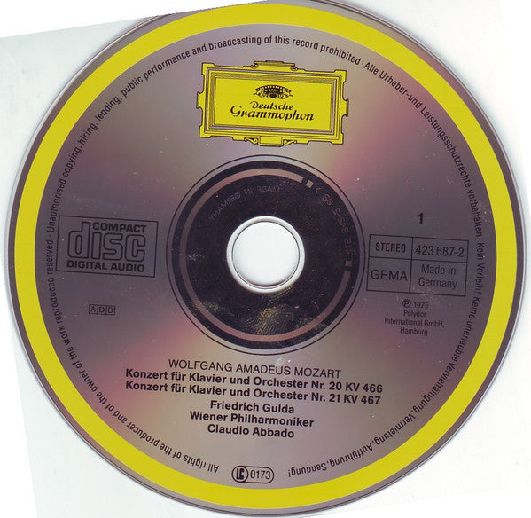Wolfgang Amadeus Mozart, Friedrich Gulda, Wiener Philharmoniker, Claudio Abbado : Vier Berühmte Klavierkonzerte (2xCD, Comp)