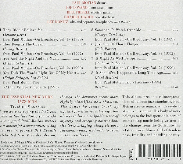 Paul Motian With Bill Frisell, Joe Lovano, Charlie Haden : Standards Plus One (CD, Comp)