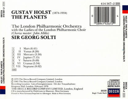 Gustav Holst, London Philharmonic Orchestra, Georg Solti : The Planets (CD, RM)