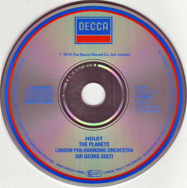 Gustav Holst, London Philharmonic Orchestra, Georg Solti : The Planets (CD, RM)
