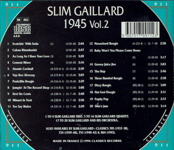 Slim Gaillard : 1945 Vol. 2 (CD, Comp)