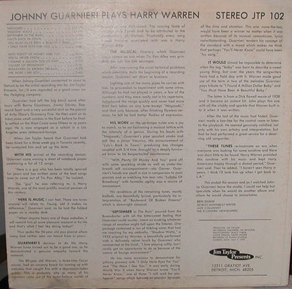 Johnny Guarnieri : Johnny Guarnieri Playing Harry Warren (LP)